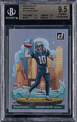 2024 Donruss Football #13 Drake Maye Rookie Downtown! BGS GEM MINT 9.5