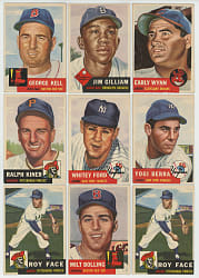 1953 Topps Collection (117) with (6) Hall of Famers Including #104 Yogi Berra & #207 Whitey Ford Plus (41) High Numbers