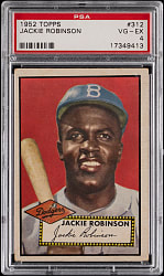 Lot # 10: 1952 Topps #312 Jackie Robinson High Number PSA VG-EX 4