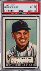 1952 Topps #315 Leo Durocher High Number PSA EX-MT 6
