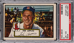 1952 Topps #335 Ted Lepcio High Number PSA EX-MT 6