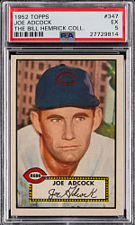 1952 Topps #347 Joe Adcock High Number PSA EX 5