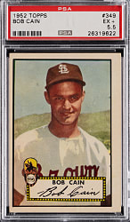 1952 Topps #349 Bob Cain High Number PSA EX+ 5.5