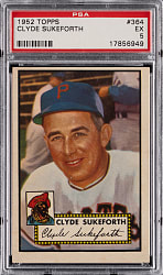 1952 Topps #364 Clyde Sukeforth High Number PSA EX 5
