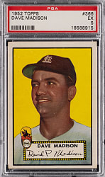 1952 Topps #366 Dave Madison High Number PSA EX 5