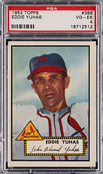 1952 Topps #386 Eddie Yuhas High Number PSA VG-EX 4