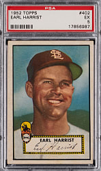 1952 Topps #402 Earl Harrist High Number PSA EX 5