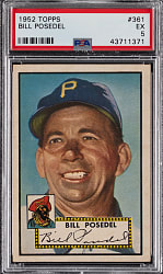 1952 Topps #361 Bill Posedel High Number PSA EX 5