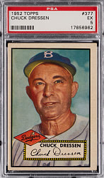 1952 Topps #377 Chuck Dressen High Number PSA EX 5