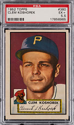 1952 Topps #380 Clem Koshorek High Number PSA EX+ 5.5