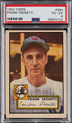 1952 Topps #384 Frank Crosetti High Number PSA VG-EX 4