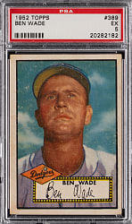 1952 Topps #389 Ben Wade High Number PSA EX 5