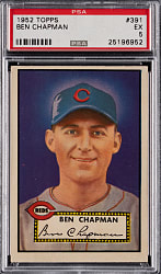 1952 Topps #391 Ben Chapman High Number PSA EX 5