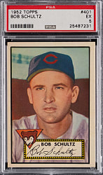 1952 Topps #401 Bob Schultz High Number PSA EX 5