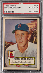 1952 Topps #404 Dick Brodowski High Number PSA EX-MT 6