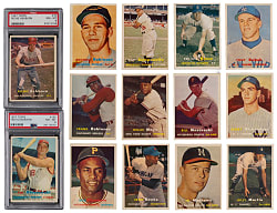 1957 Topps Near Complete Set (388/407) with (78) PSA Graded Including (50) PSA NM-MT 8