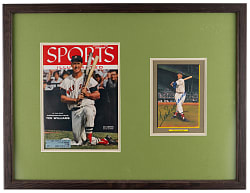 Ted Williams Autographed Perez-Steele Great Moments Framed Display with 1955 Sports Illustrated Plus Full PSA LOA