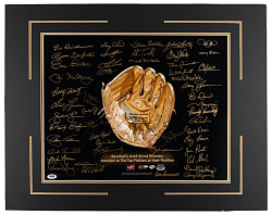 Gold Glove Award Winners Multi-Signed Photo Display with (48) Signatures Including (13) Hall of Famers - Full PSA/DNA LOA/Fanatics Hologram