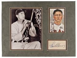 Paul Waner Signed Cut Matted Display with Full JSA LOA
