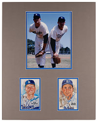 Sandy Koufax & Don Drysdale Signed Perez-Steele Matted Display