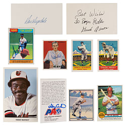 Eclectic Signed Flats Collection (15) with (12) Hall of Famers Including Hank Aaron & Tom Seaver
