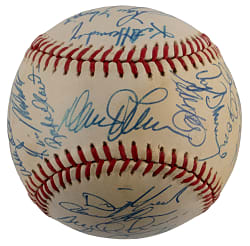 1986 World Champion New York Mets Team-Signed ONL/Feeney Baseball with (29) Signatures Plus Full JSA LOA - Period Signed!