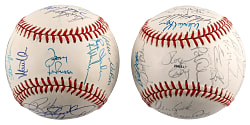 1989 World Champion Oakland Athletics & 1989 National League Champions San Francisco Giants Team-Signed Baseball Pair with (60) Total Signatures Including Clark, Henderson, McGwire, Canseco - Both on Official World Series Baseballs!