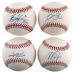 Modern Superstar Slugger Single-Signed OML Baseballs (4) with Trout, M. Cabrera, Harper & Soto - All Individually Certified