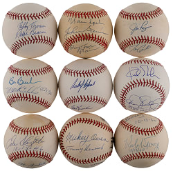 Dual/Triple-Signed Baseball Collection (9) with Eckersley/Gibson & Wilson/Buckner