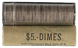 Roosevelt Silver Dime Uncirculated Rolls (2) with 1957 & 1963