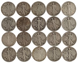 1918-1946 Walking Liberty Silver Half Dollars (20)