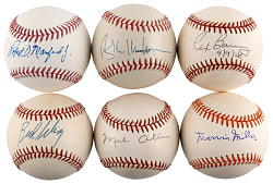 MLB Executive, Administrator, Umpire Single-Signed Collection (17) with Kalas, Kuhn, M. Miller