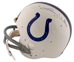 Johnny Unitas Single-Signed Riddell Full-Sized Authentic Pac-44 Helmet with Full JSA LOA