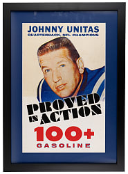 1969 Johnny Unitas/Crown Gasoline 13x20 Advertising Decal - Extremely Rare!