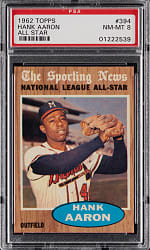1962 Topps #394 Hank Aaron All-Star PSA NM-MT 8
