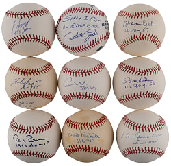 Single-Signed & Inscribed Hall of Fame/Star Baseballs (18) with Frank Thomas, Randy Johnson, Warren Spahn - All Individually Certified