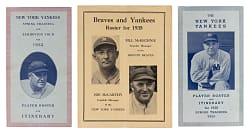 1933-1938 New York Yankees Spring Training Rosters Trio - Each with Babe Ruth or Lou Gehrig