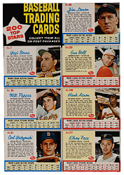 1962 Post Cereal Uncut 7-Card Panel with Hank Aaron, Yogi Berra & Carl Yastrzemski - Clean!