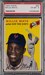 1954 Topps #90 Willie Mays PSA EX-MT 6