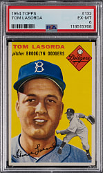 1954 Topps #132 Tom Lasorda Rookie PSA EX-MT 6
