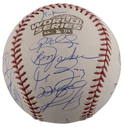 2004 World Champion Boston Red Sox Team-Signed Official World Series Baseball with (22) Signatures Including Ortiz, Ramirez, Schilling, Damon - MLB Holo + Full JSA