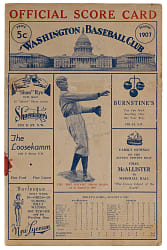 1937 Walter Johnson Signed Ceremonial Banquet Menu Emulating His Debut Scorecard with Full JSA LOA