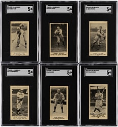 1916 M101-4 Blank Backs SGC VG 3 to EX 5 Graded Collection (11)