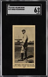1916 M101-4 Blank Backs #137 Roger Peckinpaugh SGC EX/NM 6