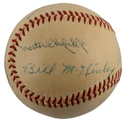 1960 American League Umpire Crew Multi-Signed OAL/Cronin Baseball with (4) Signatures Including Nestor Chylak - Full JSA LOA
