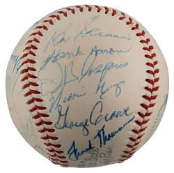 1958 National League All-Stars Team-Signed OAL/Harridge Baseball with (24) Including Hank Aaron & Ernie Banks