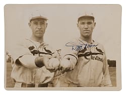 1934 Dizzy Dean Signed Associated Press Photograph with Daffy - Full JSA LOA