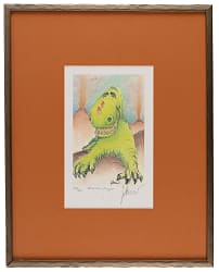 1992 Jerry Garcia Signed "Reluctant Dragon" Limited-Edition Lithograph Art Print Display