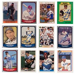 1978-1994 Signed Cards (33) with (24) Hall of Famers Including (2) Ripken Jr., Banks & Ryan