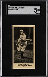 1916 M101-4 Blank Backs #28 Max Carey SGC EX 5